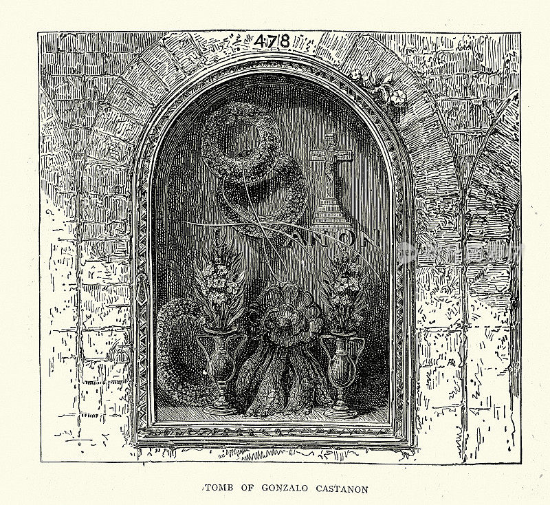 冈萨洛・卡斯塔农之墓(Gonzalo Castanon) Casta?ón埃斯卡拉诺(Mieres, 1834-Key West, 1870)，旅居古巴的西班牙作家和记者